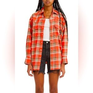 🧡 NWT! Levi’s Plaid Relaxed Snap Button Down Shirt